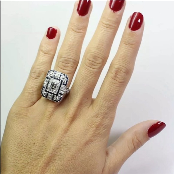 Jewelry - 🆕Sapphire & White Topaz Silver Statement Ring 7